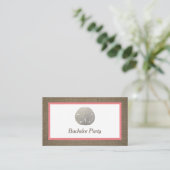 Sand Dollar & Burlap Bachelorparty Ticket Uitnodig (Staand voorkant)