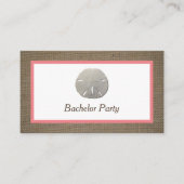 Sand Dollar & Burlap Bachelorparty Ticket Uitnodig (Voorkant)