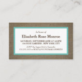 Sand Dollar & Burlap Birthday Party Ticket (Achterkant)