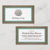 Sand Dollar & Burlap Birthday Party Ticket (Voorkant / Achterkant)