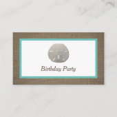 Sand Dollar & Burlap Birthday Party Ticket (Voorkant)
