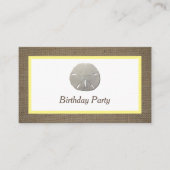 Sand Dollar & Burlap Birthday Party Ticket (Voorkant)