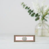 Sand Dollar & Burlap-Bladwijzer Mini Visitekaartje (Staand voorkant)