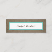 Sand Dollar & Burlap-Bladwijzer Mini Visitekaartje (Achterkant)