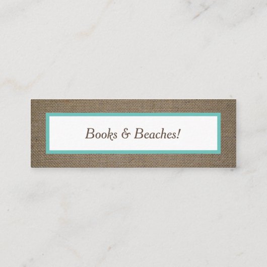 Sand Dollar & Burlap-Bladwijzer Mini Visitekaartje (Achterkant)