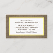 Sand Dollar & Burlap Change of Address Card Visitekaartje (Achterkant)