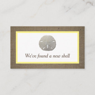 Sand Dollar & Burlap Change of Address Card Visitekaartje