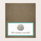 Sand Dollar & Burlap Change of Address Card Visitekaartje (Buitenkant ongevouwen)