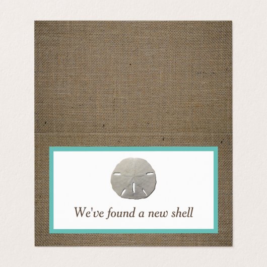 Sand Dollar & Burlap Change of Address Card Visitekaartje (Buitenkant ongevouwen)