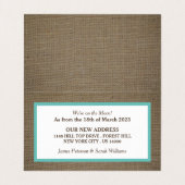 Sand Dollar & Burlap Change of Address Card Visitekaartje (Binnenkant ongevouwen)