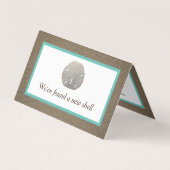 Sand Dollar & Burlap Change of Address Card Visitekaartje (Voorkant)