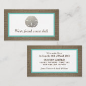 Sand Dollar & Burlap Change of Address Card Visitekaartje (Voorkant / Achterkant)