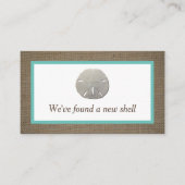 Sand Dollar & Burlap Change of Address Card Visitekaartje (Voorkant)
