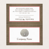 Sand Dollar & Burlap Double Loyalty-Visitekaartje Visitekaartje (Buitenkant ongevouwen)