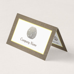 Sand Dollar & Burlap Double Loyalty-Visitekaartje Visitekaartje
