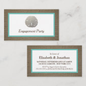 Sand Dollar & Burlap Engagement Party Ticket (Voorkant / Achterkant)