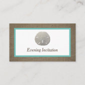 Sand Dollar & Burlap Evening Ticket Uitnodigen (Voorkant)