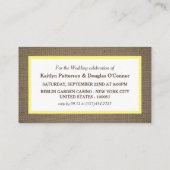 Sand Dollar & Burlap Evening Ticket Uitnodigen (Achterkant)