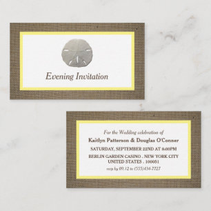 Sand Dollar & Burlap Evening Ticket Uitnodigen