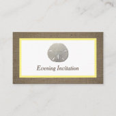 Sand Dollar & Burlap Evening Ticket Uitnodigen (Voorkant)