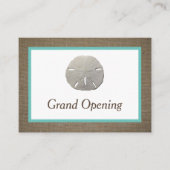 Sand Dollar & Burlap Grand-openingsceremonie Visitekaartje (Voorkant)