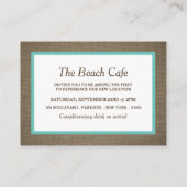 Sand Dollar & Burlap Grand-openingsceremonie Visitekaartje (Achterkant)