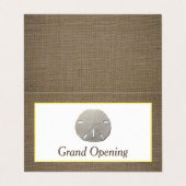 Sand Dollar & Burlap Grand-openingsceremonie Visitekaartje (Buitenkant ongevouwen)