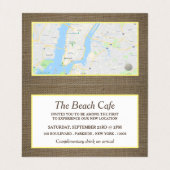 Sand Dollar & Burlap Grand-openingsceremonie Visitekaartje (Binnenkant ongevouwen)