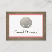 Sand Dollar & Burlap Grand-openingsceremonie Visitekaartje (Voorkant)