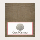 Sand Dollar & Burlap Grand-openingsceremonie Visitekaartje (Buitenkant ongevouwen)