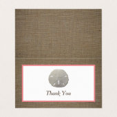 Sand Dollar & Burlap Logo/Afbeelding Hartelijk dan Visitekaartje (Buitenkant ongevouwen)