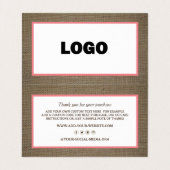 Sand Dollar & Burlap Logo/Afbeelding Hartelijk dan Visitekaartje (Binnenkant ongevouwen)