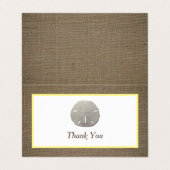 Sand Dollar & Burlap Logo/Afbeelding Hartelijk dan Visitekaartje (Buitenkant ongevouwen)