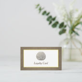 Sand Dollar & Burlap Loyalty Card Visitekaartje (Staand voorkant)