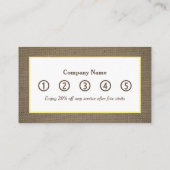 Sand Dollar & Burlap Loyalty Card Visitekaartje (Achterkant)