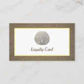 Sand Dollar & Burlap Loyalty Card Visitekaartje (Voorkant)