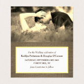 Sand Dollar & Burlap Photo Save the Date Card Visitekaartje (Binnenkant ongevouwen)