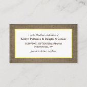 Sand Dollar & Burlap Verander de Datum Kaart Visitekaartje (Achterkant)