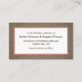 Sand Dollar & Burlap Verander de Datum Kaart Visitekaartje (Achterkant)