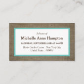 Sand Dollar & Burlap Vrijgezellenfeest Ticket Invi (Achterkant)