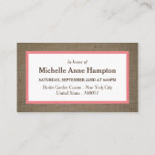 Sand Dollar & Burlap Vrijgezellenfeest Ticket Invi (Achterkant)