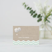 Sand Dollar & Chevron Place Card Plaatskaartje (Staand voorkant)