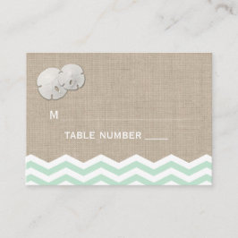 Sand Dollar & Chevron Place Card Plaatskaartje