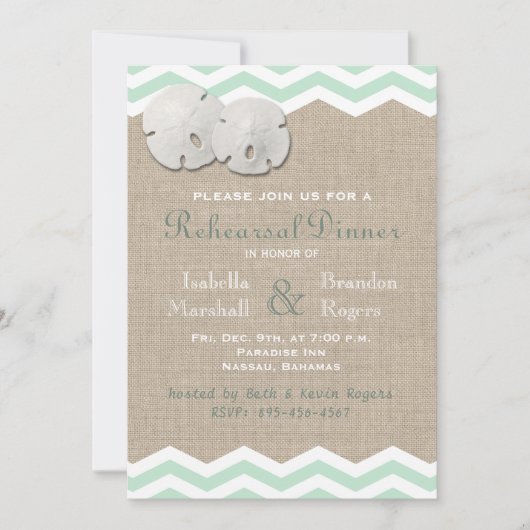 Sand Dollar & Chevron repetitie diner Kaart (Voorkant)