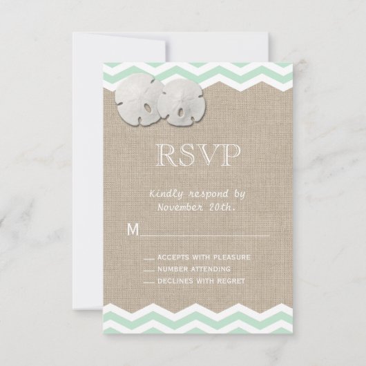 Sand Dollar & Chevron RSVP (Achterkant)