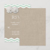 Sand Dollar & Chevron RSVP Kaartje (Voorkant / Achterkant)