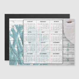 Sand Dollar & Coral Mini Magnet Calendars 2018 Magnetische Uitnodiging