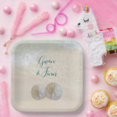 Sand Dollar Edge of Zee Wedding Papieren Bordje (Feest)