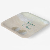 Sand Dollar Edge of Zee Wedding Papieren Bordje (Gebogen)