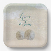 Sand Dollar Edge of Zee Wedding Papieren Bordje (Voorkant)